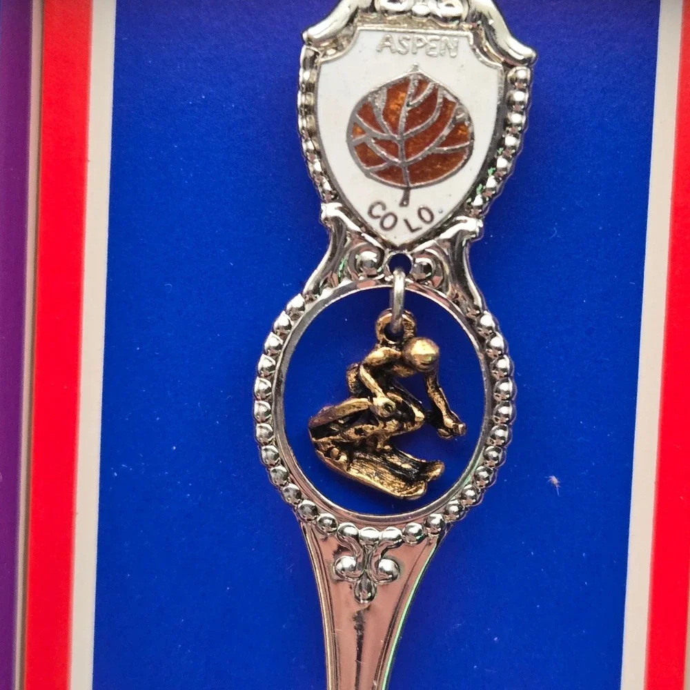 Colorado Vintage Souvenir Spoons Fort Inc & Royal Gorge Aspen Skier